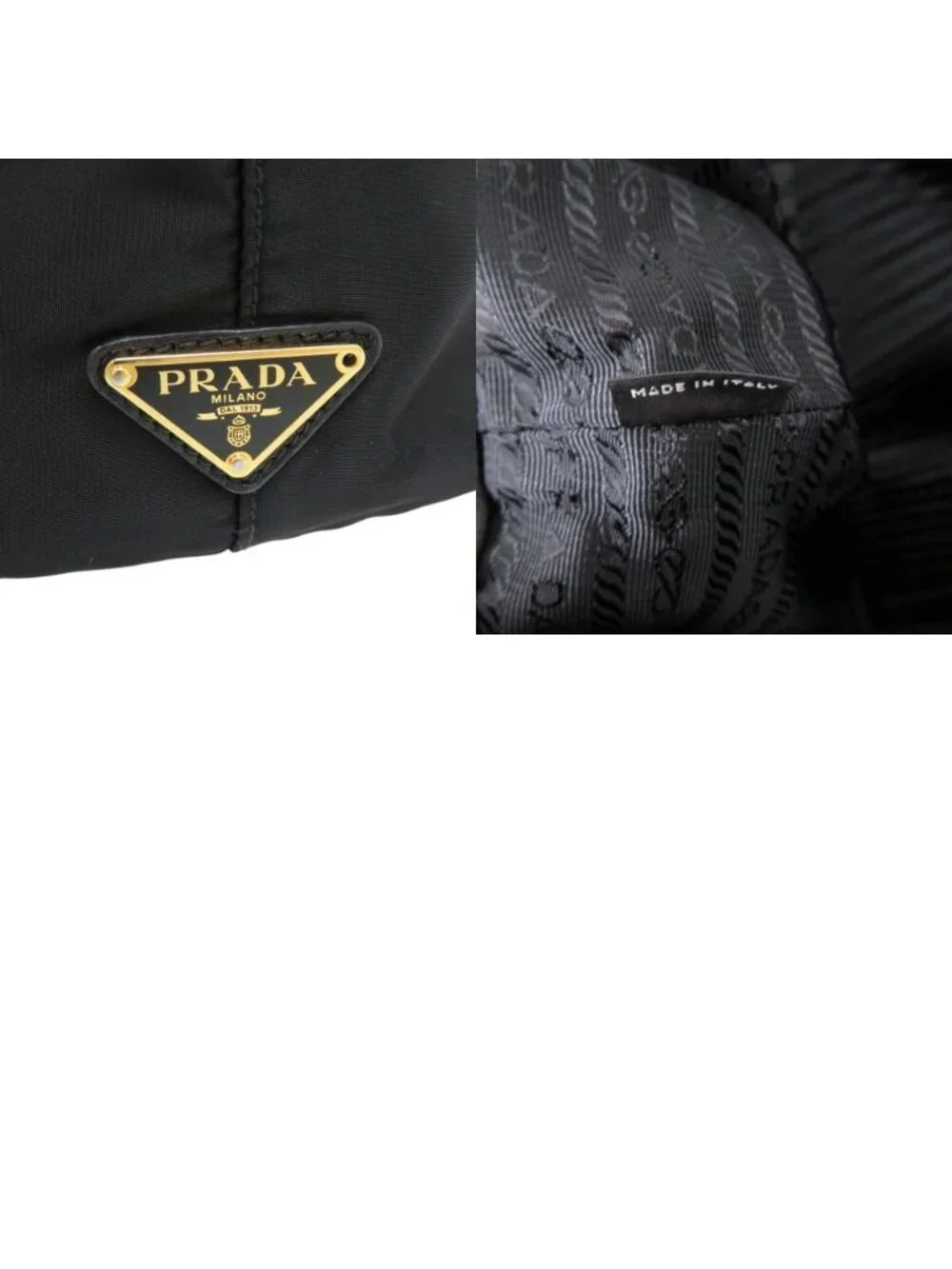 Prada Logo Ribbon Black Tote